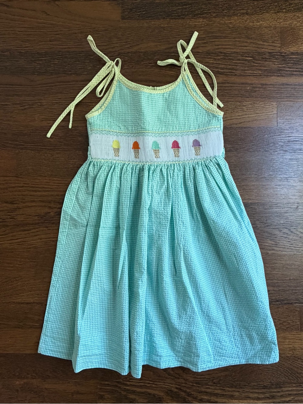 Girls Smocked Ice Cream Sundress 5